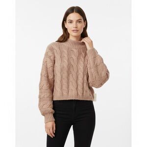 Altar'd State Cropped Cable Knit Sweater - Taupe NWT